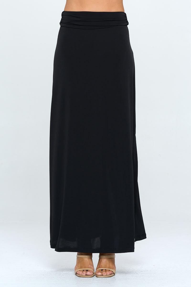 solid maxi skirt with slit